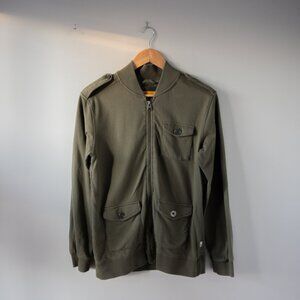 Military Style Cargo Brooklyn Industries Green Cotton Zip Up Soft Men's Jacket
